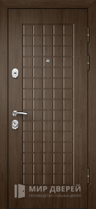 Дверь входная коричневая с квадратами №13 - фото вид снаружи