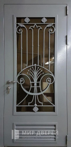 Дверь котельной с окном №10 - фото вид снаружи