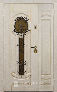 Дверь металлическая входная уличная утепленная двустворчатая №30 - фото вид изнутри