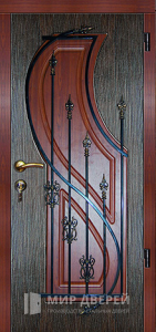 Дверь металлическая входная уличная утепленная №49 - фото вид снаружи