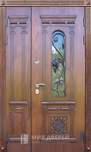 Парадная дверь с элементами ковки №113 - фото вид снаружи