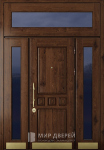 Входная дверь в частный дом со вставками №25 - фото вид снаружи