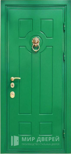 Входная дверь в дом зеленая №28 - фото вид снаружи
