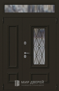 Дверь премиум класса со вставками из стекла №1 - фото вид снаружи